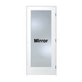 Trimlite Primed 1Lite Mirror TwoSides Tempered Glass Interior French 71/4" LH Prehung Door Hinges 2668pri1501MIRTLH1D714